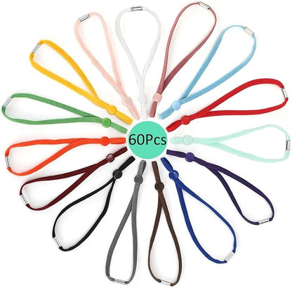 Stretchy Whelping Collars for Kittens and Small Puppies, 15 Colors 60Pcs Assorted Adjustable Identification Loops for Newborn Small Animal Litters, Multi Colored ID Bands (4 Inch)