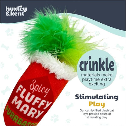 Huxley & Kent Plush Cat Toy - Interactive Catnip Toy for Cats & Kittens - Soft with Crinkle & Catnip - Fun Indoor Play - Fluffy Mary