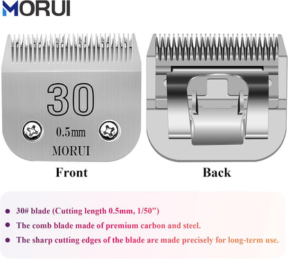 30 Cut Length 1/50"(0.5mm) Detachable Pet Dog Clipper Blades UltraEdge Series Clipper Blades for Dog Grooming Compatible with Most Andis,Oster A5 Wahl KM Series Clippers