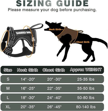 WINSEE Tactical Dog Harness, No Pull Dog Harness for Medium Large Dogs with Handle & Molle, Military Service Dog Vest Harness in Training Pet Harness for Small Dogs