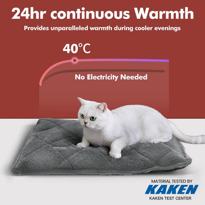 Mora Pets Self Heating Cat Bed Self Warming Cat Bed Thick Thermal Pet Bed Mat 30 x 21 Inches Removable Washable Cover for Outdoor Indoor Cats and Dogs Fur Grey Medium