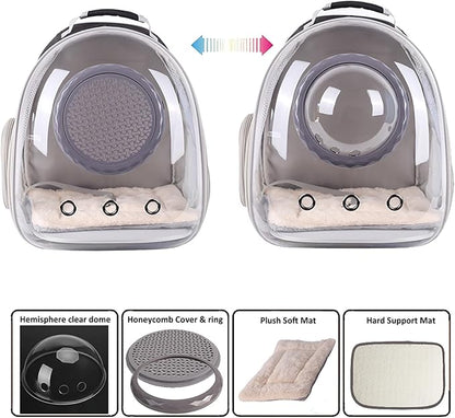 Cat Backpack Carrier, Space Capsule Astronaut Clear Bubble Front Extension to Carry Transport Cat Small Puppy Bunny, 20 Pounds Cat Bookbag