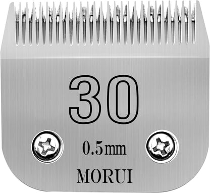 30 Cut Length 1/50"(0.5mm) Detachable Pet Dog Clipper Blades UltraEdge Series Clipper Blades for Dog Grooming Compatible with Most Andis,Oster A5 Wahl KM Series Clippers