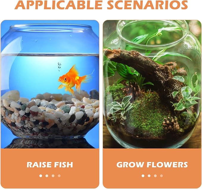 Balacoo Fish Bowl Plastic Transparent Round Fish Tank Desktop Small Aquarium Clear Bubble Bowl Goldfish Turtle Tank Hydroponic Planter Container