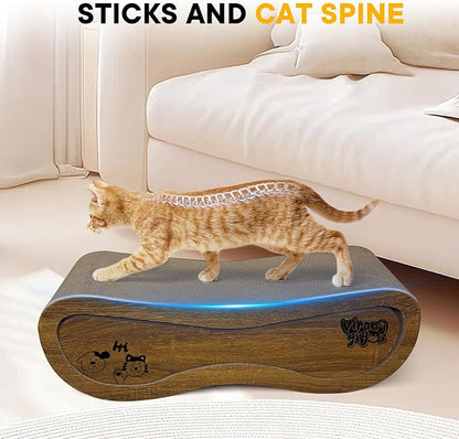 2 in 1 Cat Scratcher Lounge, Premium Cat Scratching Board, Cat Scratcher Set, Scratch-Resistant Cat Scratching Post Large (27.5L X 9H in.) and Small (24.5L X 6H in.), Corrugated Cardboard