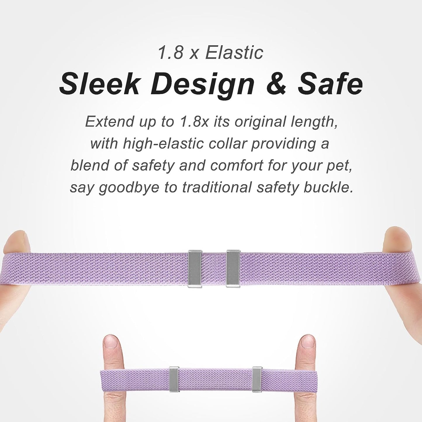 AirTag Cat Collar,Ultra Elastic Cat Tracker Collar with Apple Air Tag Holder, [Lightweight][Scratch Resistant] Stepless Adjustable GPS Pet Collar for Cats Kittens (Purple)