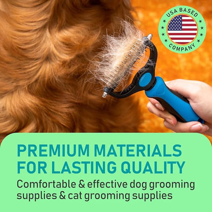 Maxpower Planet Original Pet Grooming Rake - Double-Sided Deshedding Dematting Tool, Undercoat Rake for Dogs & Cats, Extra-Wide Dog Grooming Brush & Deshedder Comb for Long Hair, Reduces Shedding 95%