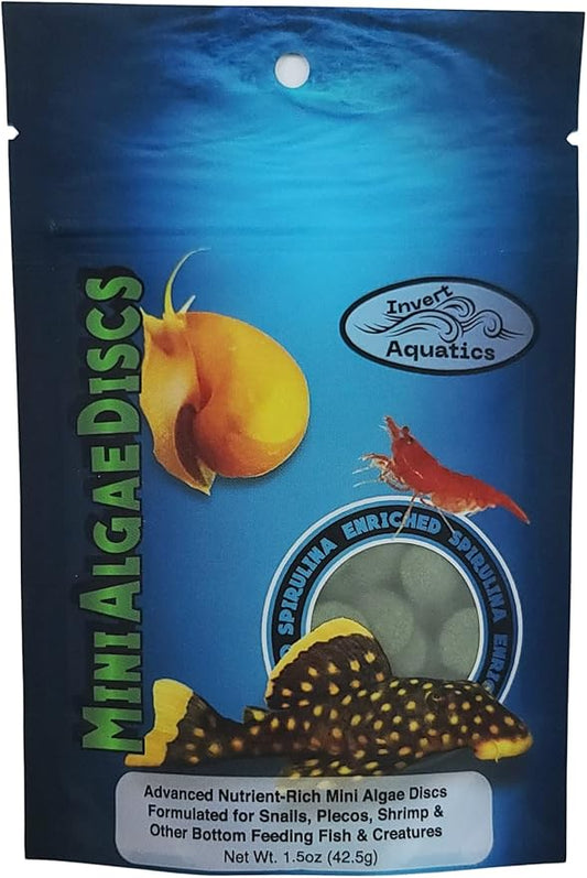 Mini Algae Discs - Sinking Diet for Snails, Shrimp & Bottom Feeding Fish (1.5oz (42,5g))