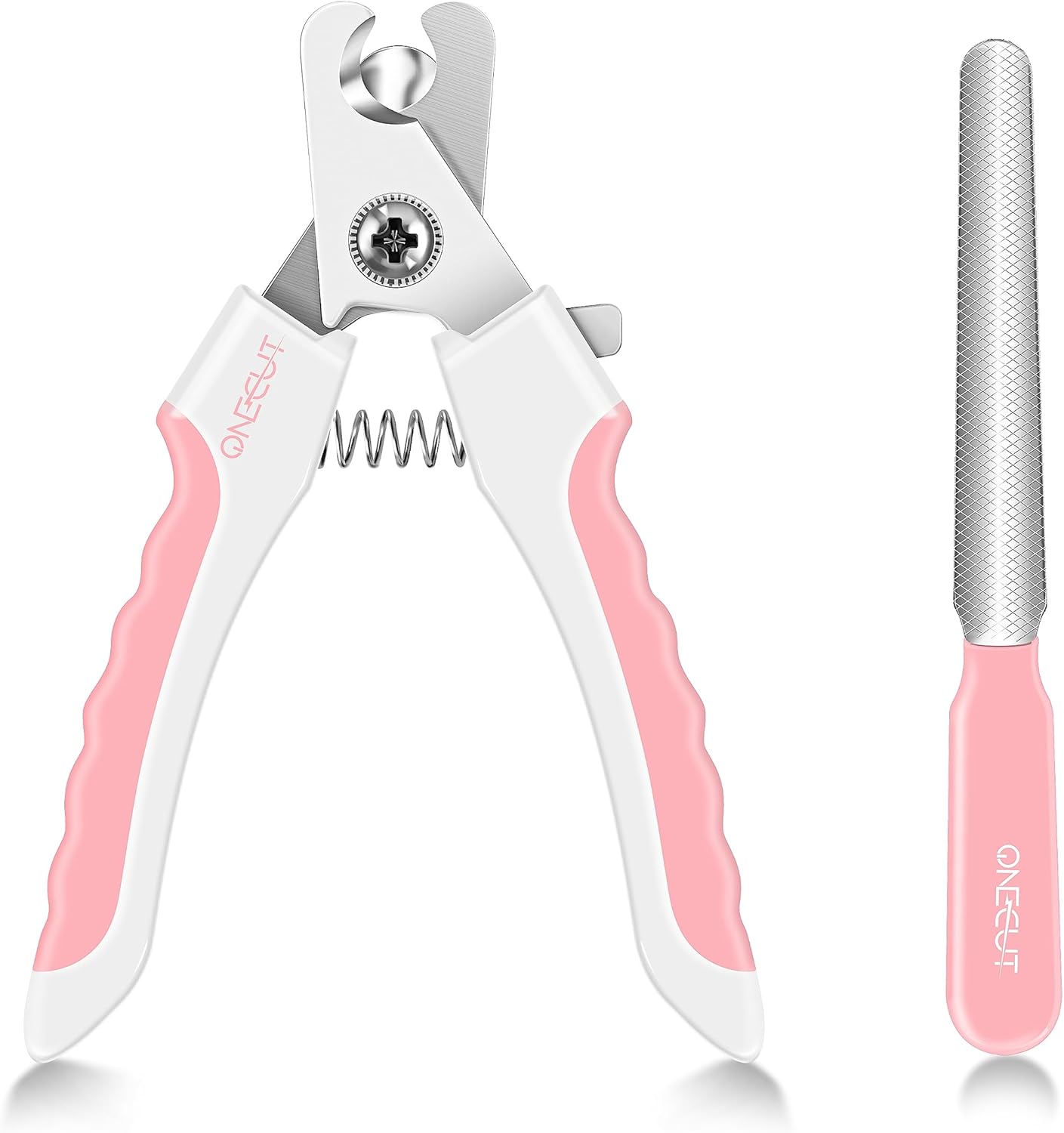 OneCut 6" Dog Nail Clippers for Small, Medium and Large Breed Professional Pet Nail Trimmers -Suitable for Cats, Rabbits and Guinea Pigs with Safety Guard to Avoid Over Cutting (Pink)