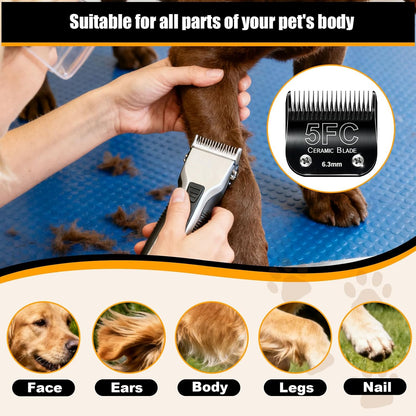 Dog Grooming Clipper Blades Replacement Compatible with Andis Dog Clippers,Most OsterA5, Wahl KM Series Pet Clippers (Black(5FC))