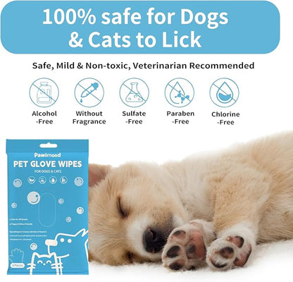 Hypoallergenic Pet Grooming Wipes for Dogs & Cats - Coconut Oil Cleaning & Deodorizing Bathing Wipes with Hydrating Formula for All Body Parts,Dog Cleaning Wipes Remove Odor (1 Pack)