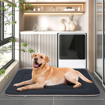 JoicyCo Dog Bed Soft Dog Crate Pad Mat for Medium/Large Dogs 36 in Non-Slip Bottom Washable Dog Sleeping Mattress Pet Beds Cat Bed Kennel Pad, Dark Gray