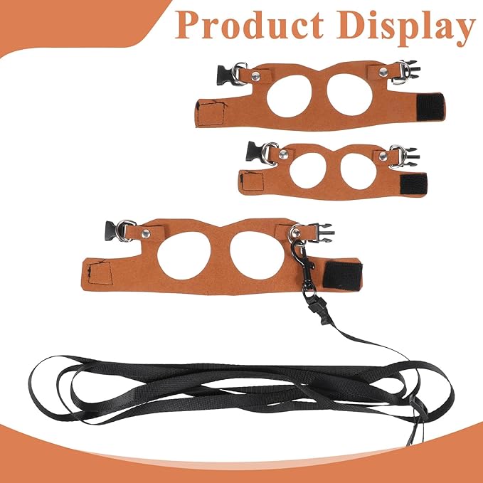 3 Pack Adjustable Harness and Leash Set Soft Leather Lizards Harness Small Animal Traction Rope Strap Bearded Dragon Lizard Training Walking Vest for Reptiles Squirrel Lizard Chinchilla