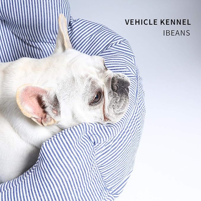 Aidou Dog Booster Seat for Small to Large Dogs & Cats, Pet Travel Safety Seat with Storage & Dual-use Car & Home Bed (Small Blue)