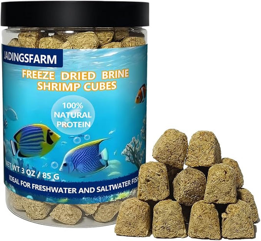 Freeze Dried Brine Shrimp Cubes 3 OZ, Brine Shrimp Freeze Dried Aquatic Foods for Tropical Fish Marine Fish and Aquatic Turtles.