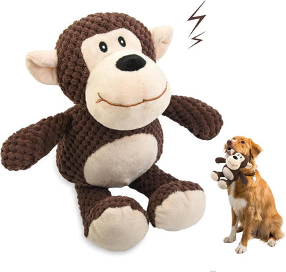 Dog Squeaky Stuffed Plush Chew Toys,Cute Monkey Pet Toy for Small Medium Large Dogs Comfort Toys for Anxiety Relief