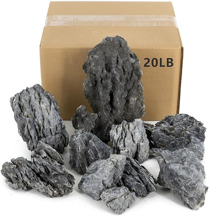 Seiryu Stone Natural Stone Rocks Fish Tank Decor Rocks for Aquariums Landscaping Model Tank Decoration Aquarium Miniature -20Lb (2-8 inch)