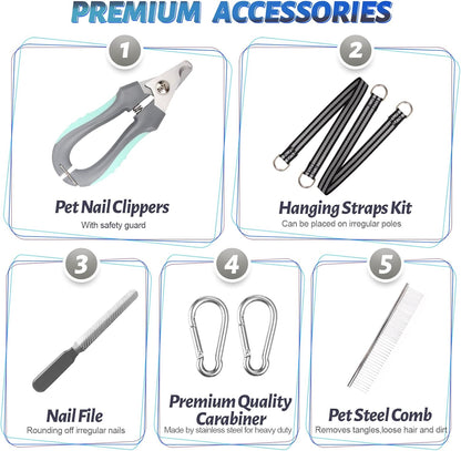 Pet Dog Grooming Hammock Harness for Nail Trimming (M 40lb), Dog Sling for Cutting Nail, Dog Hanging Holder Hanger for Clipping Nail with Nail Clippers, Nail File, Pet Comb