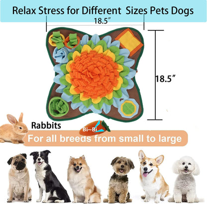 Dogs Snuffle Mat Pet Feeding Mats Puppy Sniffing Pad,Cat Doggies Interactive Puzzle Toys for Multiple Breeds Encourages Natural Foraging Skills,Training and Stress Release (Orange)