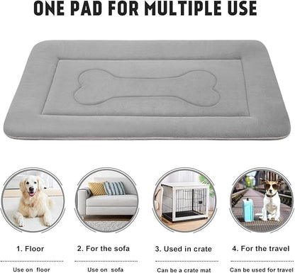 JoicyCo Dog Bed, 36 in Non-Slip Mattress, Soft Fleece Plush Material, Washable, for Medium/Large Dogs, Cat Bed Kennel Pad, Clay Gray