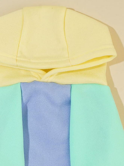 QWINEE Basic Dog Hoodie Sweatshirt Puppy Sweater Warm Cat Costumes Pet Clothes for Chihuahua Puppy Kitten Small Medium Dogs Yellow and Blue X-Large