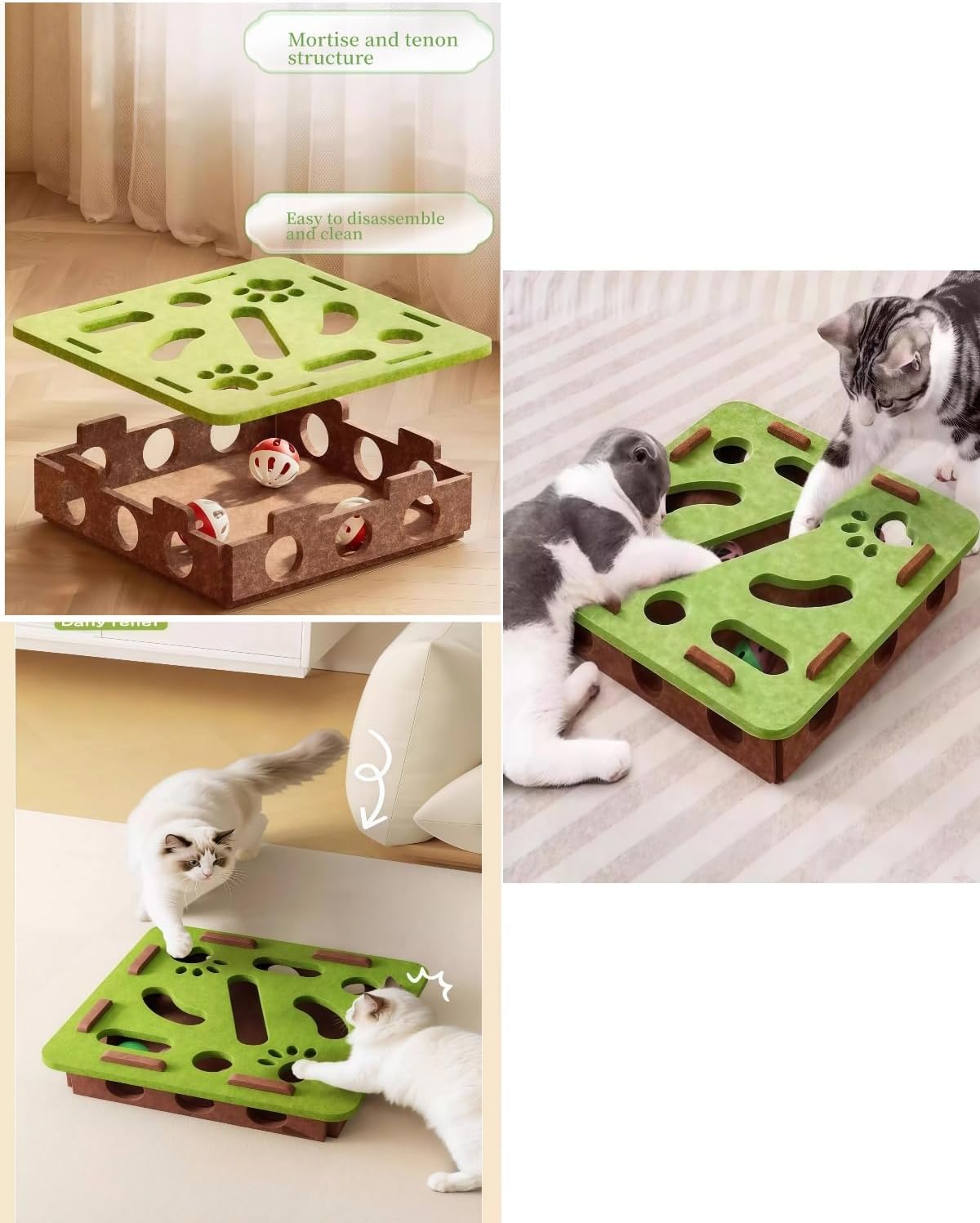 Cat Scratch & Nail File Interactive Puzzle Enrichment Box - Mental Stimulation for Indoor Cats