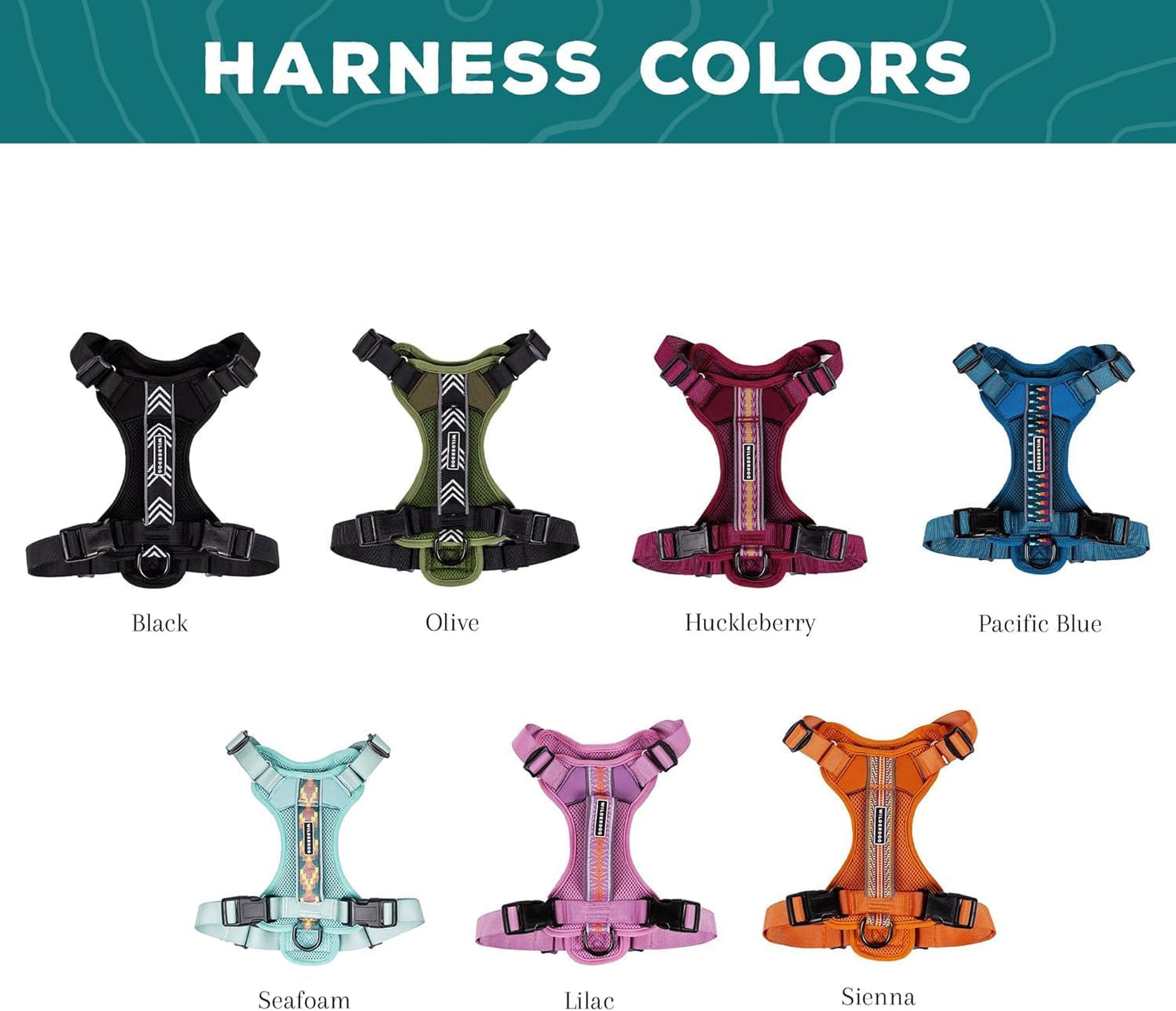 Wilderdog Lightweight Dog Harness with Reflective Straps - Small - Huckleberry