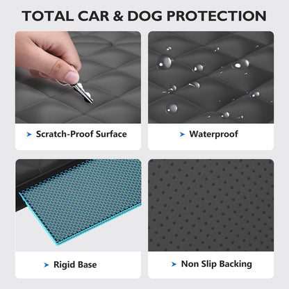 Back Seat Extender for Dogs-Upgraded Egg Crate Foam, Soft Dog Car Seat Cover Holds 420lbs, Sturdy Backseat Extender for Dogs, Waterproof Pet Car Bed Dog Hammock for Car, SUV, Truck