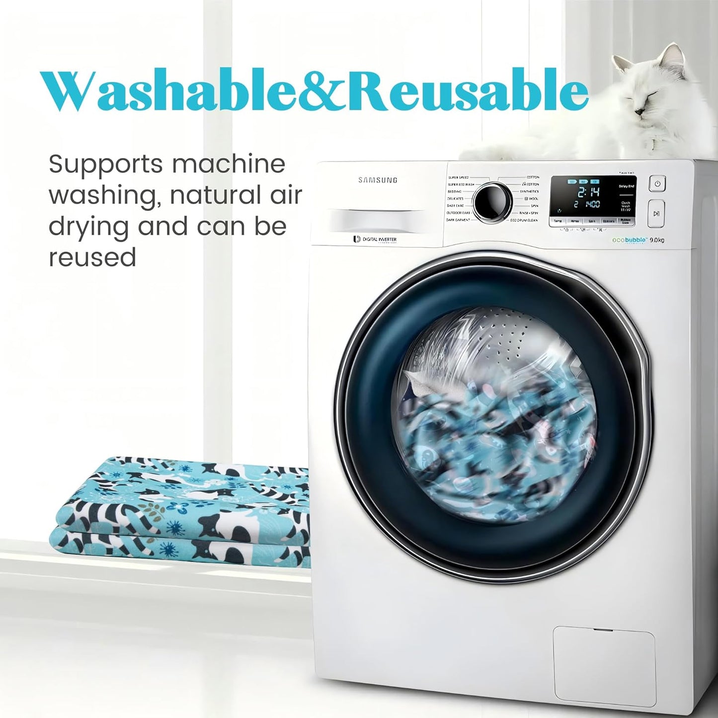 21.7" Cat Grooming Wrap, Cat Wrap for Cutting Nails, Anti-Scratch, Anti-Escape Calming Packaging, Cat Swaddle Wrap for Kittens, Large