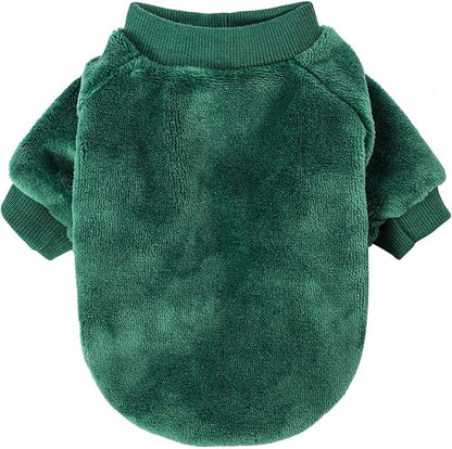 FabriCastle Christmas Dog Sweater, 2-Pack Dog Clothes, Soft and Warm Pet Jackets for Small Dogs & Cats, Winter Pet Apparel Costumes, Puppy Outfits for Christmas (Dark red,Dark Green, XX-Large)