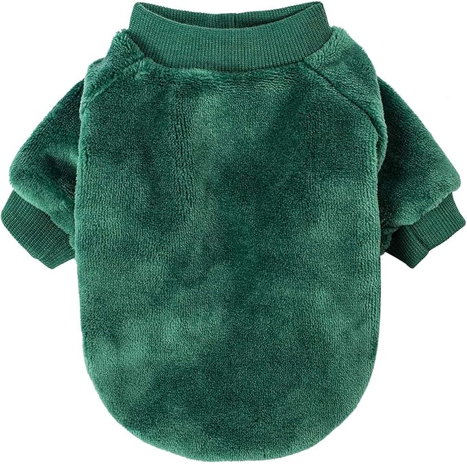 FabriCastle Christmas Dog Sweater, 2-Pack Dog Clothes, Soft and Warm Pet Jackets for Small Dogs & Cats, Winter Pet Apparel Costumes, Puppy Outfits (Dark red,Dark Green, X-Large)