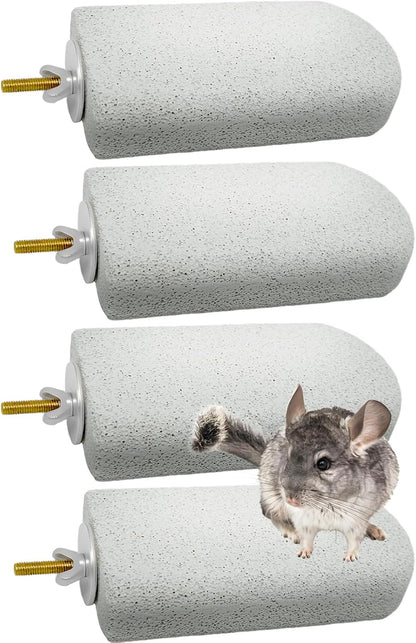 Chinchilla Lava Ledges Rat Climbing Platform 4 Pack Pumice Ledge Shelf Pet Chewing Grinding Toys Small Animals Cage Accessories for Totoro Squirrel Guinea Pig Hamster Gray