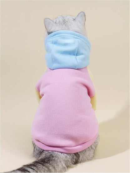 QWINEE Basic Dog Hoodie Sweatshirt Puppy Sweater Warm Cat Costumes Pet Clothes for Chihuahua Puppy Kitten Small Medium Dogs Pink Small