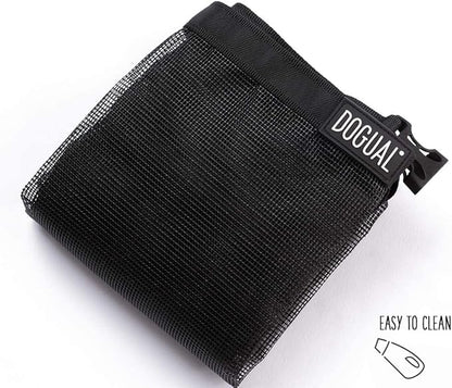 Dog Car Net Barrier - Universal Fit Sturdy Mesh, Easy to Install, Convenient for Air Conditioning, Easy to Clean & with Flexible Bungee Cords for Seat Movement