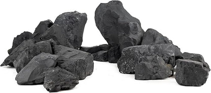 Unocho Fish Tanks Stone 20LB Natural Black Slate Rocks for Aquariums Paludarium Decorative Aquascaping Stone for Reptile Terrariums Bonsai Gardens Indoor Outdoor(3"-9"-8Pcs)