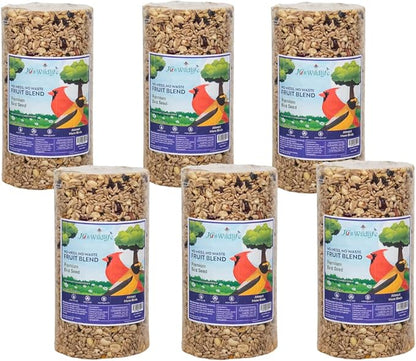 JCs Wildlife No Mess, No Waste Fruit Blend Premium Bird Seed Small Cylinder, 2 lb (6 Cylinder)