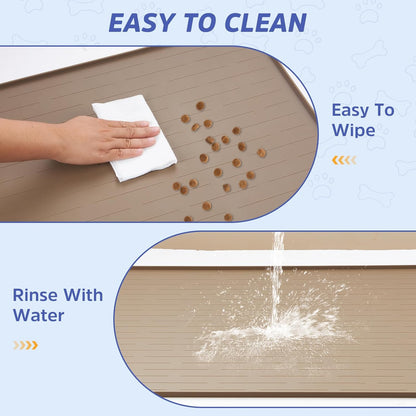 Large Dog Mats for Food and Water, 40"x30" Waterproof Pet Food Mats for Floor Nonslip Silicone Bowl Mats with Raised Edges