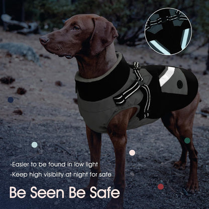 IECOii Warm Small Dog Coat Harness with D Ring - Black, Small, Zip Dog Jacket Winter Reflective, Fleece Lined Snowsuit, Pet Clothes for Yorkshire Terrier, Bichon, Shih Tzu