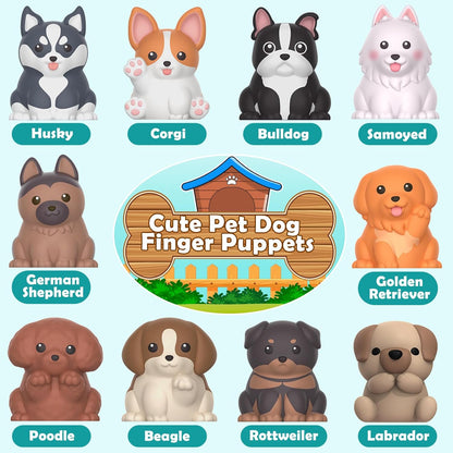 Learning Toys for Toddlers 1 2 3 Year Old Toddlers, 20Pcs Puppy Finger Puppets for Kids, Montessori Counting, Matching & Sorting Toy, Christmas Birthday Gifts for Baby Boys Girls Age 12-18 Months