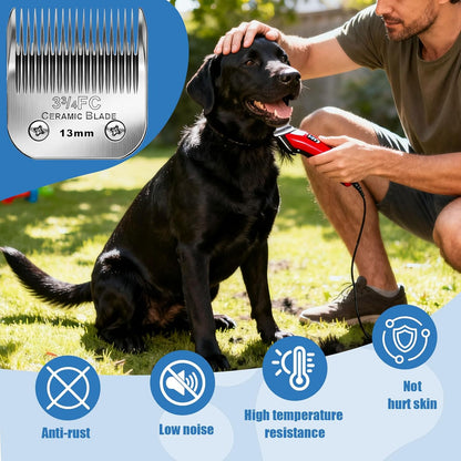 Dog Grooming Replacement Blades Compatible with Andis Dog Clipper, Dog Clipper Blades Compatible with Oster A5,Wahl KM-10 Series Dog Clipper,3FC Blades (13mm)