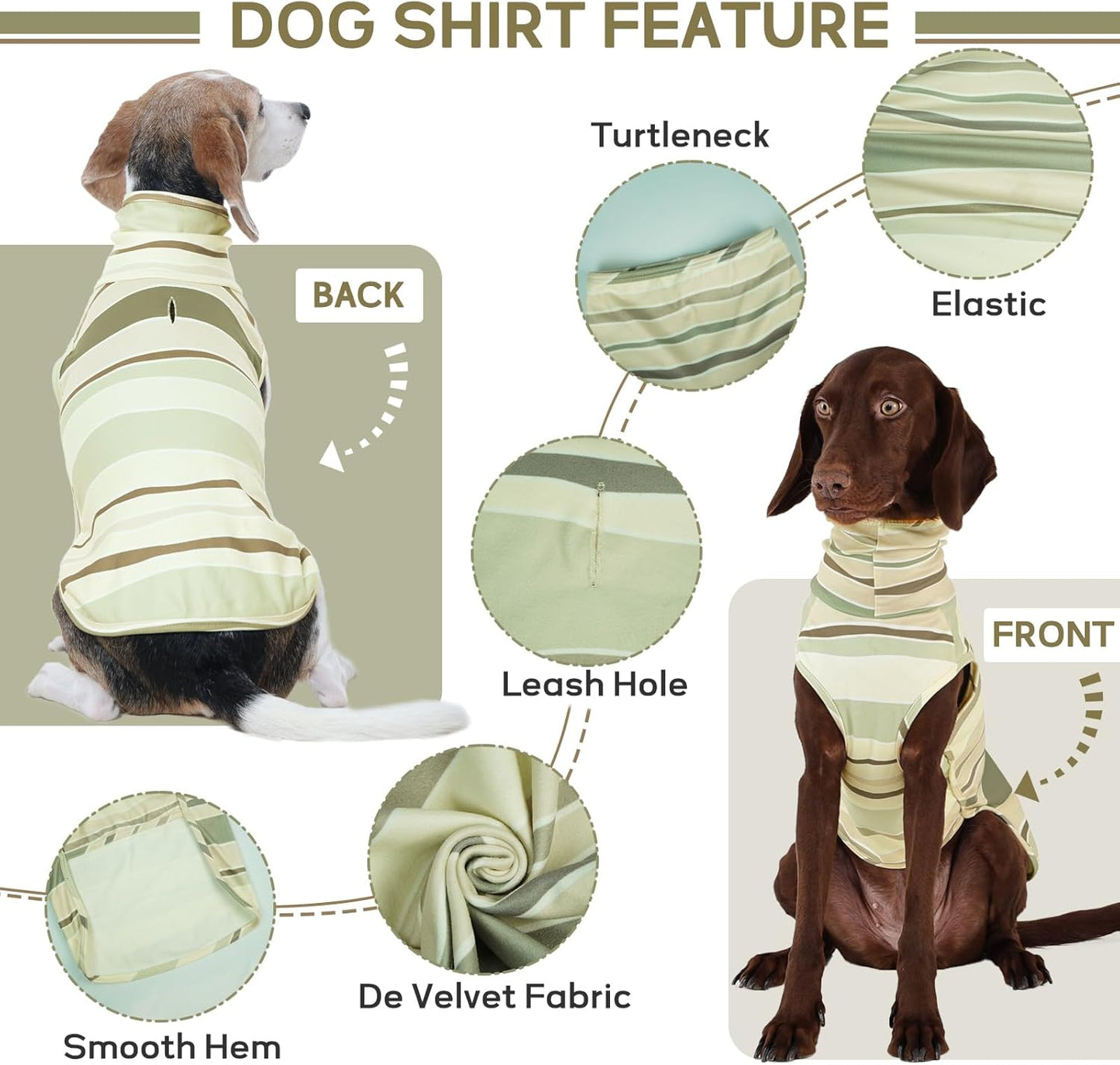 ROZKITCH Pullover Fleece Dog Sweater, Turtleneck Winter Sweaters for Dogs Indoor and Outdoor Activities for Spring Autumn, Worn Under A Jackeet Harness ShallowCoffee 5XL