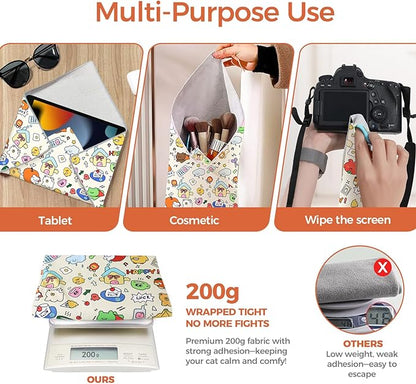 Cat Grooming Wrap, Cat Grooming Supplies for Cutting Nails, Cat Restraint for Nail Clipping to Anti-Scratch/Runaway/Bitten, Cat Swaddle Wrap for Calming & Holding Cat (L (Within 11lbs))