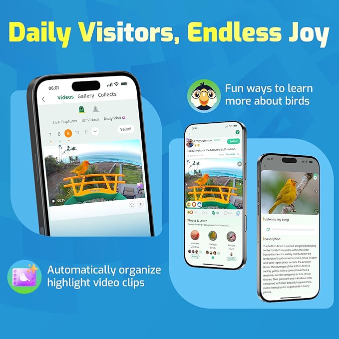 Smart Bird Feeder with Camera, Solar Powered, Free AI Identify Auto Video Capture & 2K HD Video Bird Feeders for Outdoors with SD Card, Gift for Birdlover