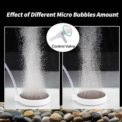 Fish Tank Air Stone, 2 Inch Nano Ultra-High Dissolved Oxygen Diffuser Bubbler, Make Super Tiny Bubbles for 2-30 Gall0n Hydroponics and Aquarium Fish Tank
