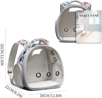 Portable Travel pet Backpack Carrier Hamster Bag Guinea Pig Bird Small Dog cat Turtle Carrier Rabbit Cage Squirrel Bearded Dragon Breathable Hangbag (Hua)