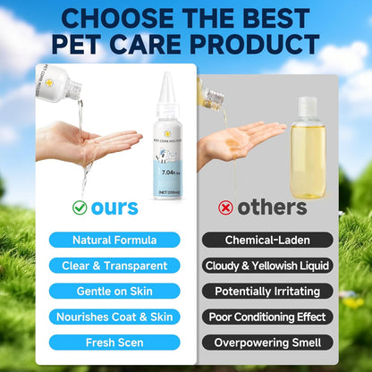 Pet Steam Brush Spray Refill for Dogs & Cats – Concentrated Waterless Shampoo, 3-in-1 Pet Comb Leave-in Serum, Self Cleaning Pet Brush for Shedding & Hair Removal, 2*Shampoo(Steam Brush Not Included)