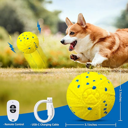 Dolita Interactive Dog Toy with Remote 3 Modes Tough Chewers Dog Ball,Smart Motion-Activated,E-TPU Material Toys for Aggressive Chewers,Large/Medium Dogs
