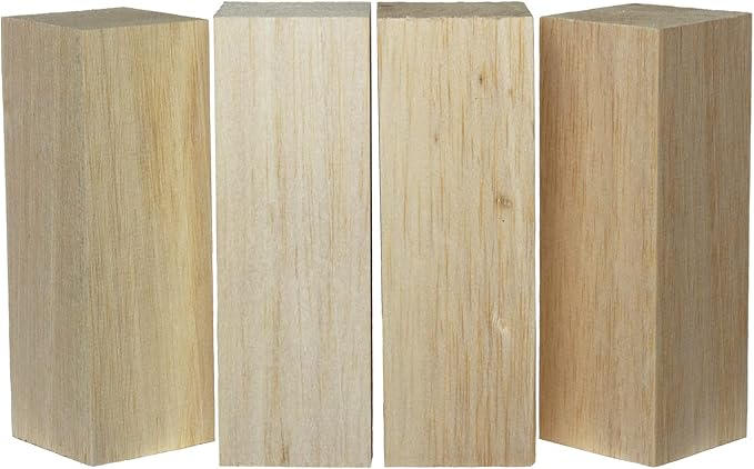 Super Bird Creations SB50018 Balsa Wood Blocks - Bird Toys for Parrots - Unfinished Bird Chew Blocks, Wooden Balsa Cubes Material for Crafting and Whitlling Carving - Small Bird Size, 2x2x6, 4 Pieces