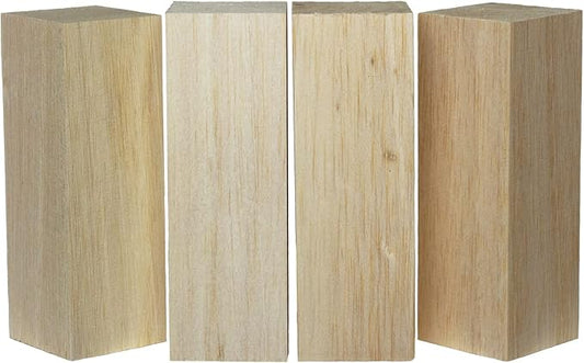 Super Bird Creations SB50018 Balsa Wood Blocks - Bird Toys for Parrots - Unfinished Bird Chew Blocks, Wooden Balsa Cubes Material for Crafting and Whitlling Carving - Small Bird Size, 2x2x6, 4 Pieces
