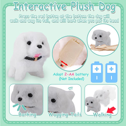 TEUVO Toy Doctor Kit for Girls - Pretend Play Doctor Set with Dog Toy, Carrying Bag & Stethoscope & Dress Up Costume - Toys Doctor Play Gift for Kids Toddlers Ages 1 2 3 4 5 6 7 Year Old for Role Play